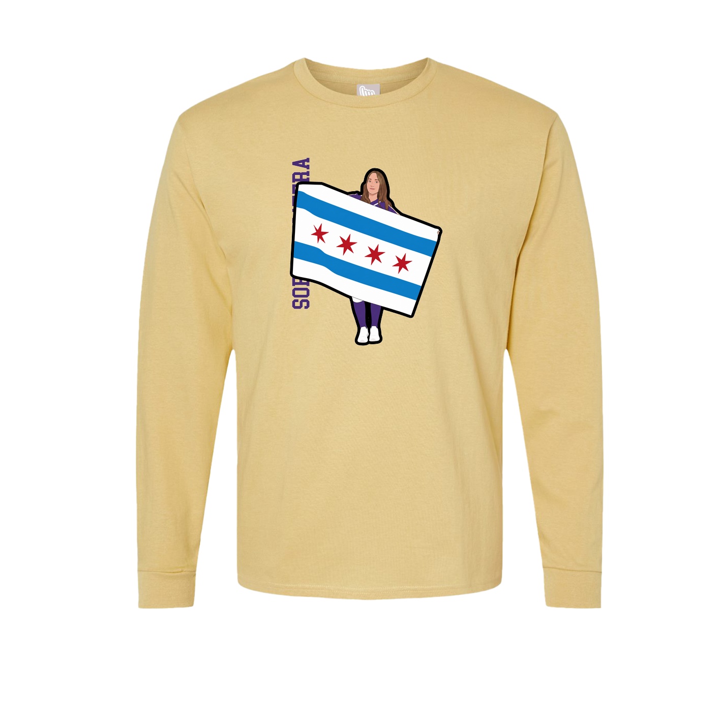 Long Sleeve Tee — Name Vertical in Vegas Gold