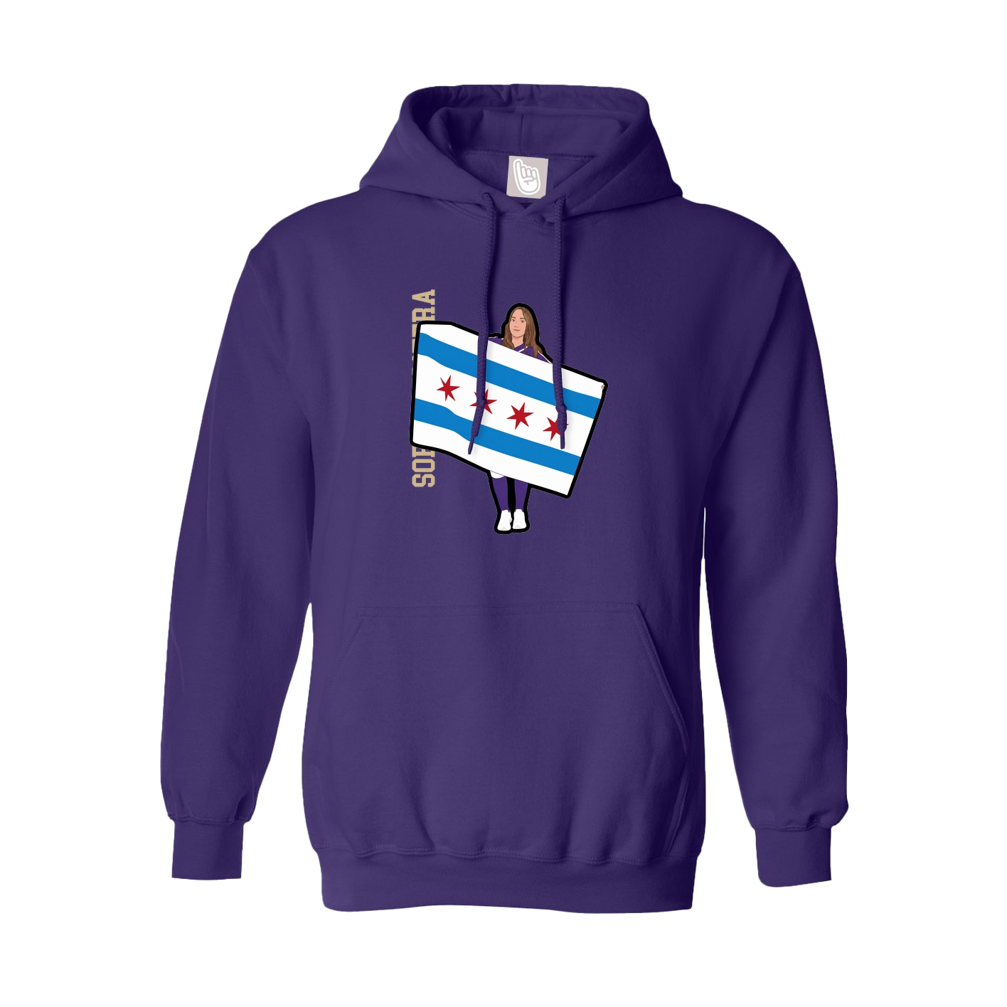 Youth Hoodie — Name Vertical in Purple