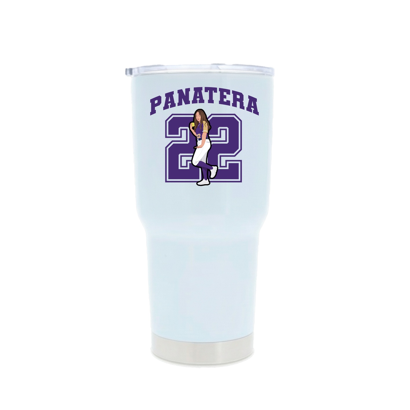 30oz Stainless Steel Tumbler — Number in White