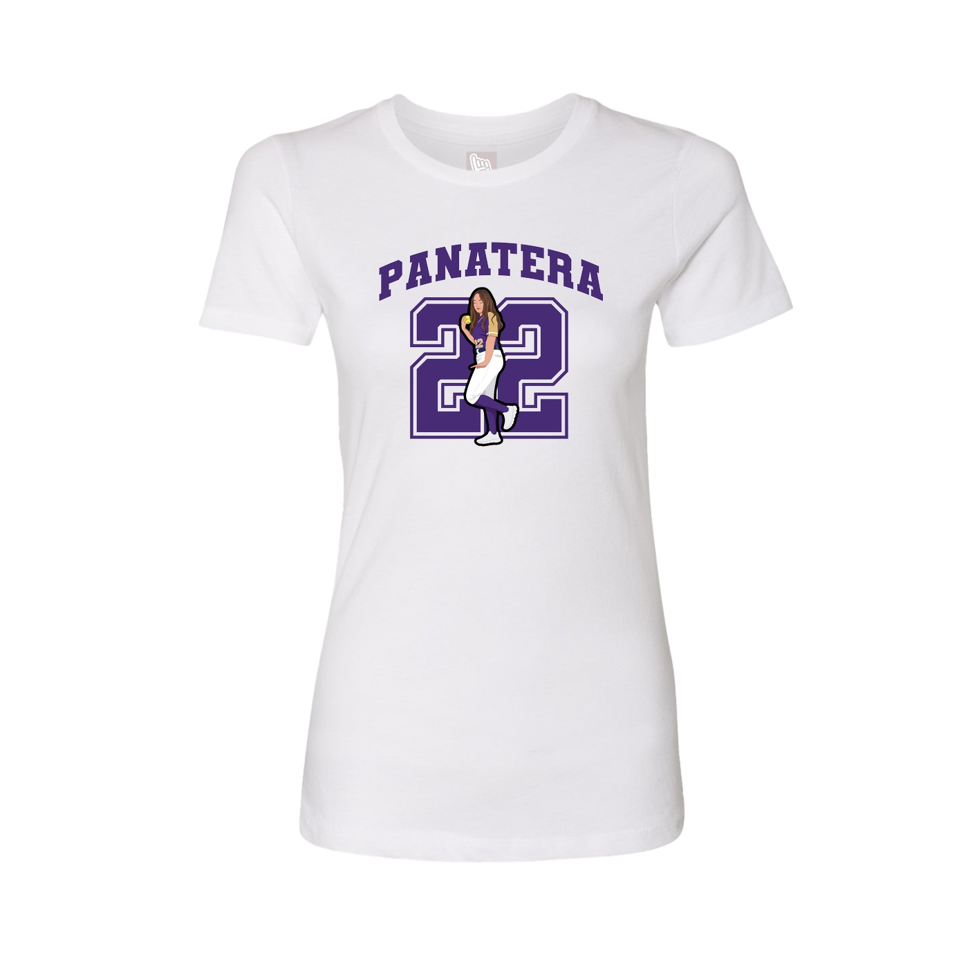 Fitted Women's Tee — Number in White