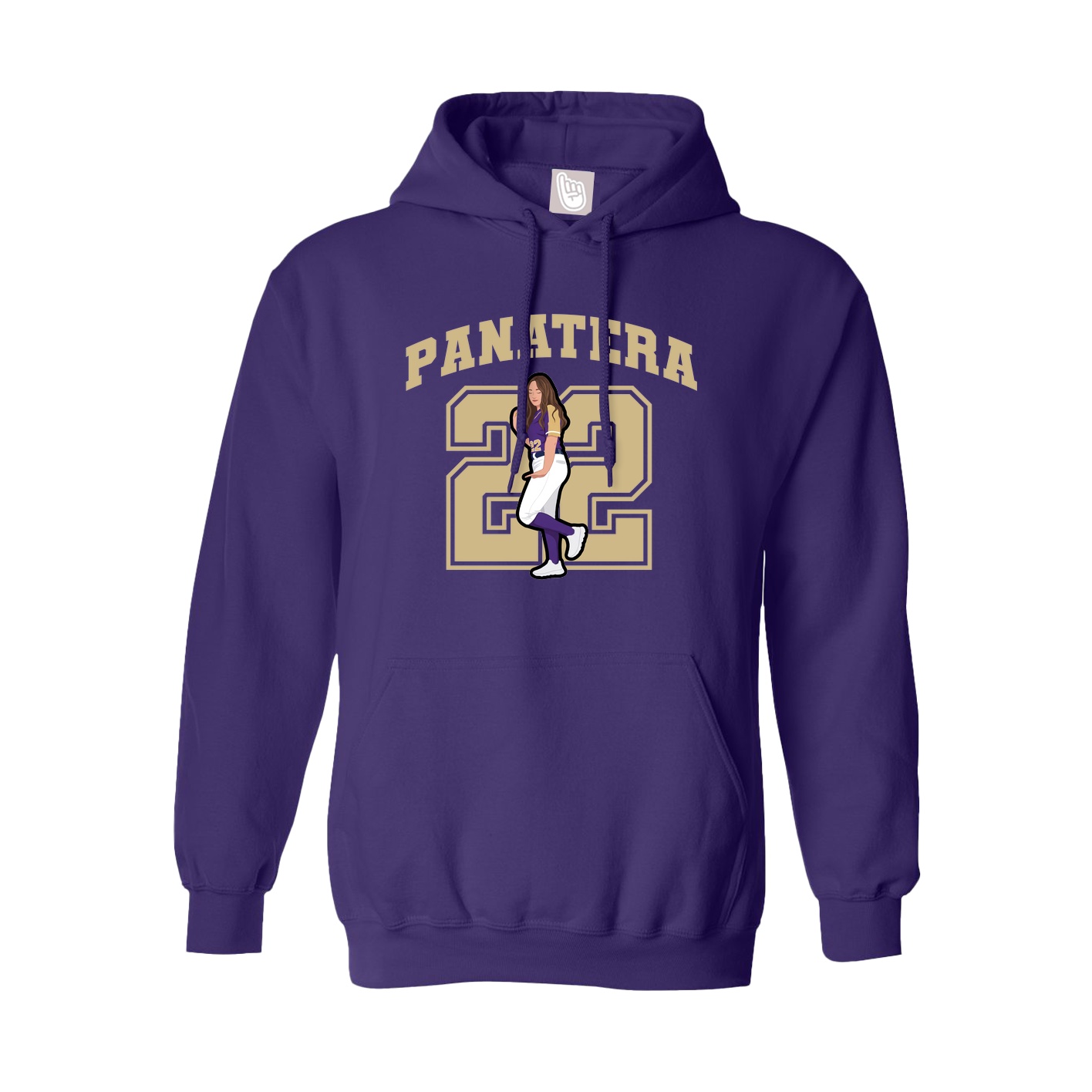 Youth Hoodie — Number in Purple
