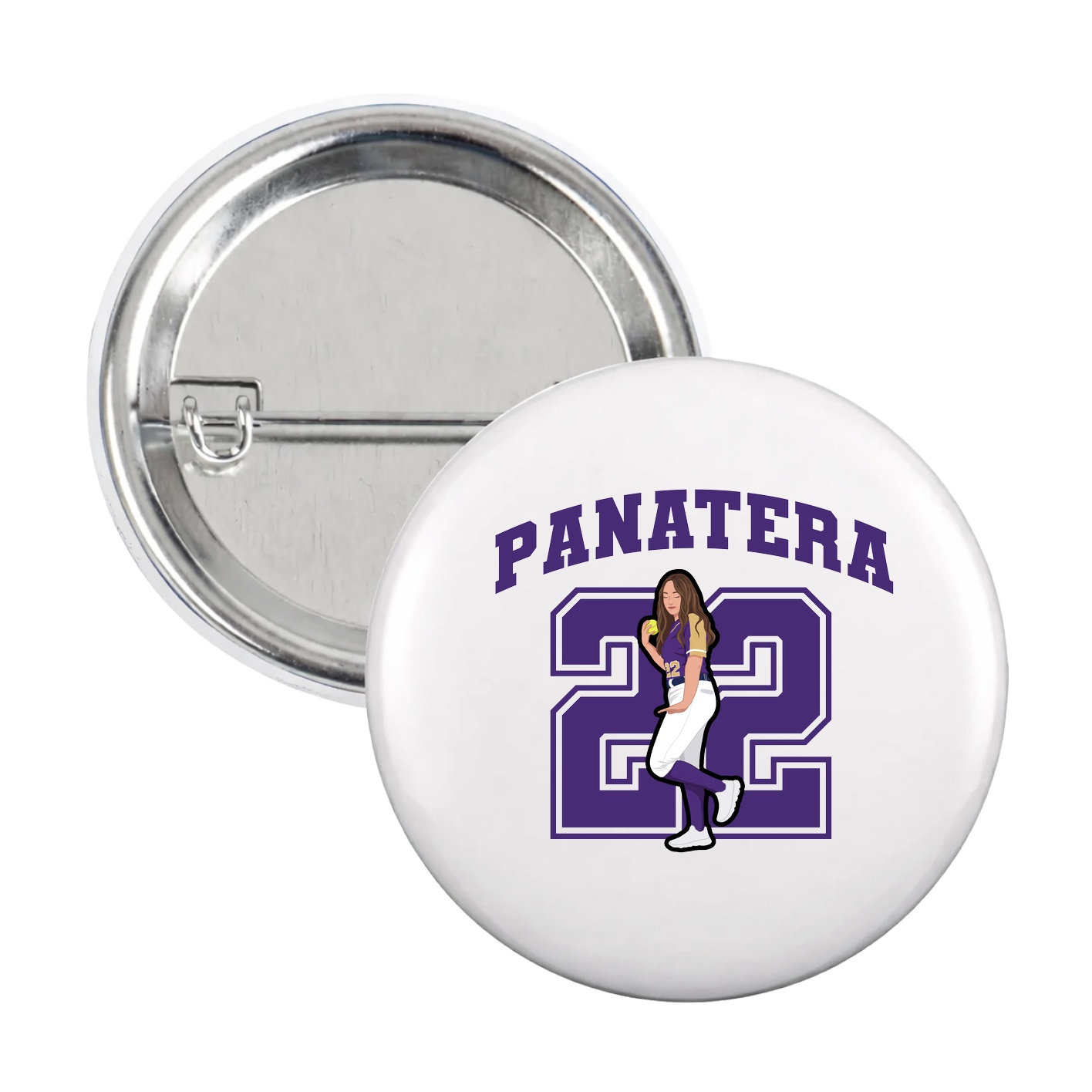 Game Day Button — Number in White