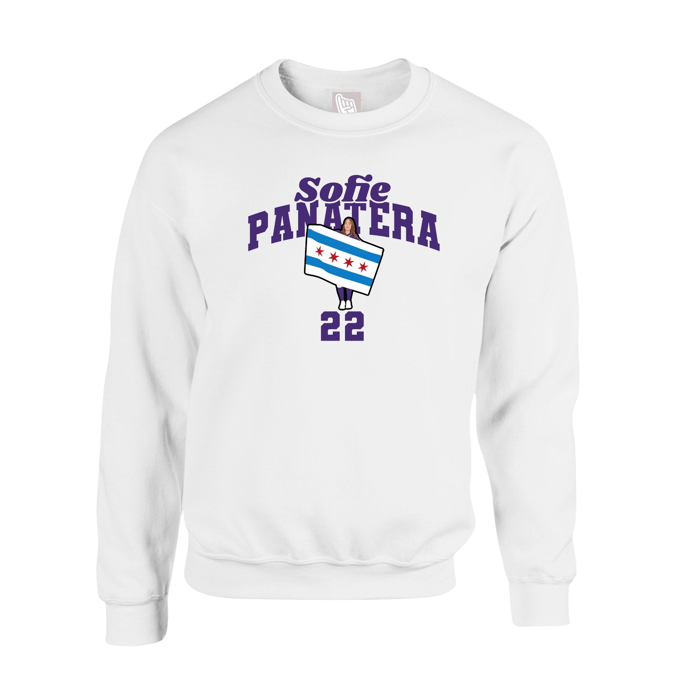 Fleece Crew — Signature Arch in White