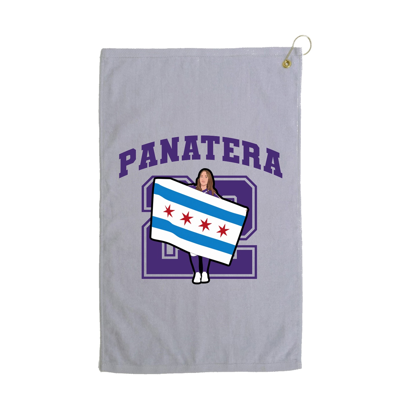 Golf Towel — Number in Grey