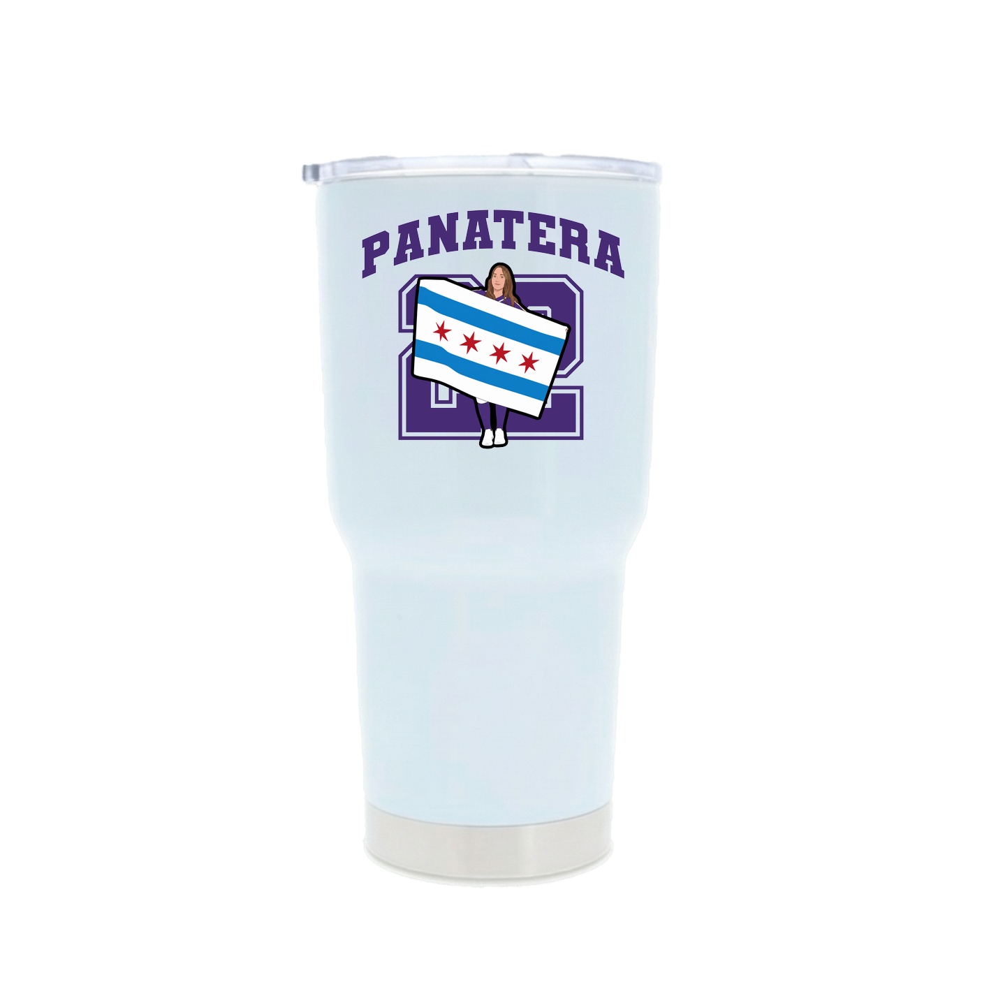 30oz Stainless Steel Tumbler — Number in White