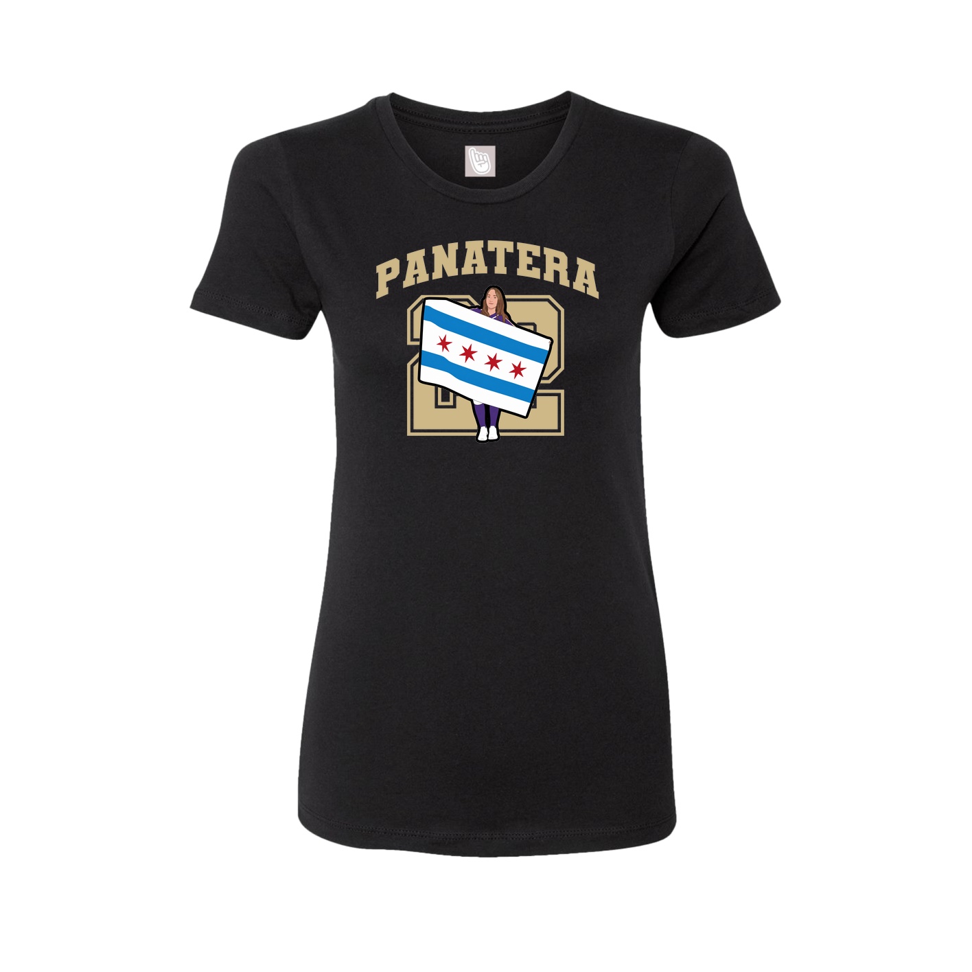 Fitted Women's Tee — Number in Black