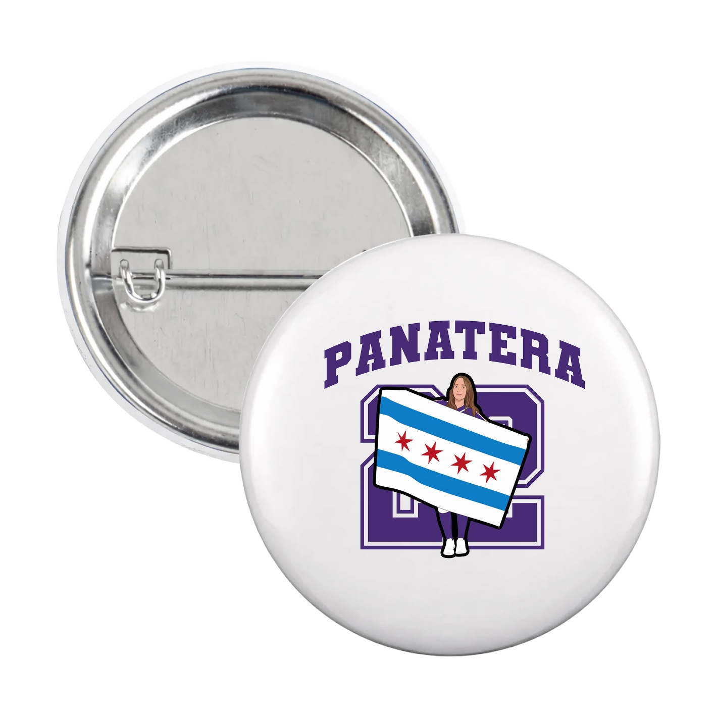 Game Day Button — Number in White