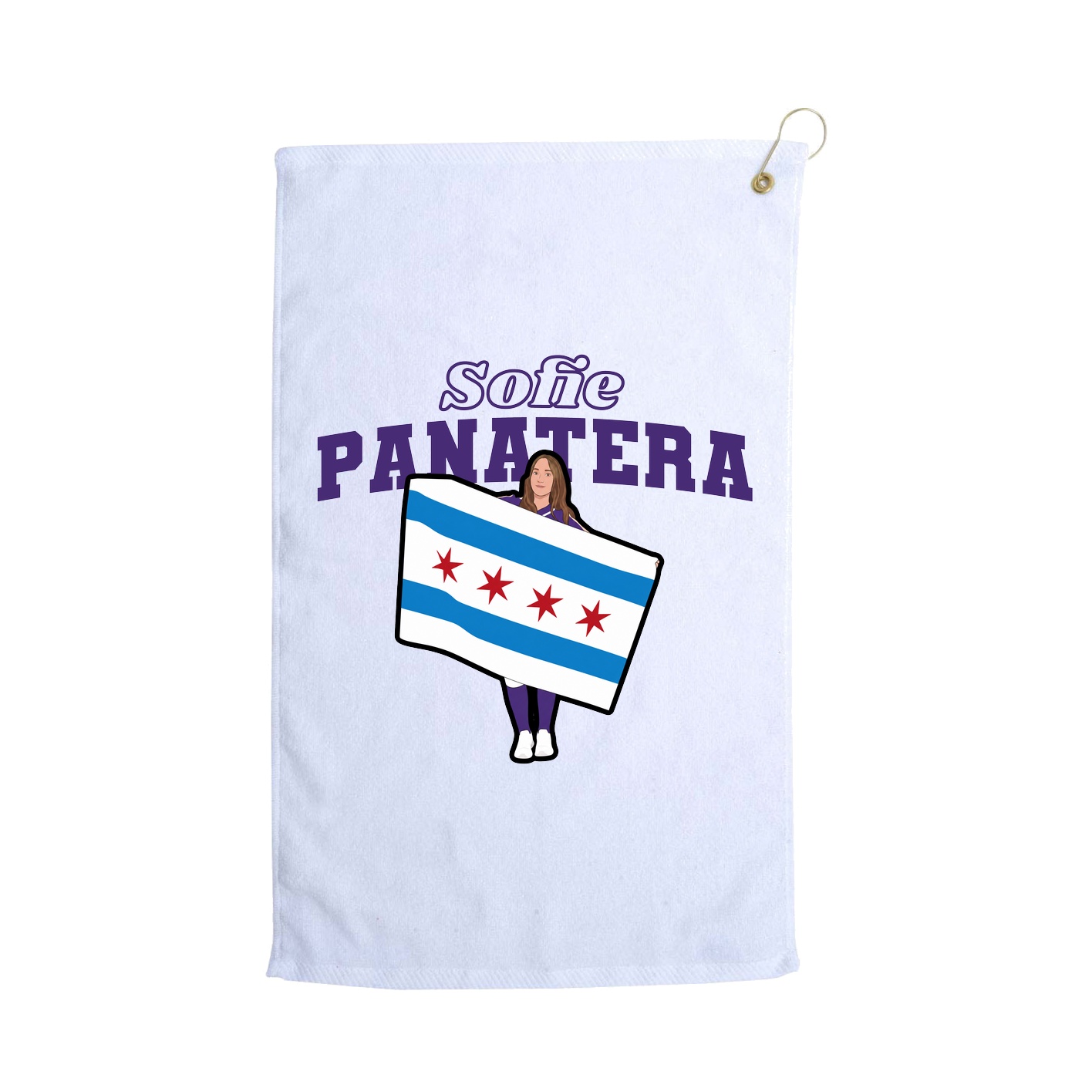 Golf Towel — Name Arch in White