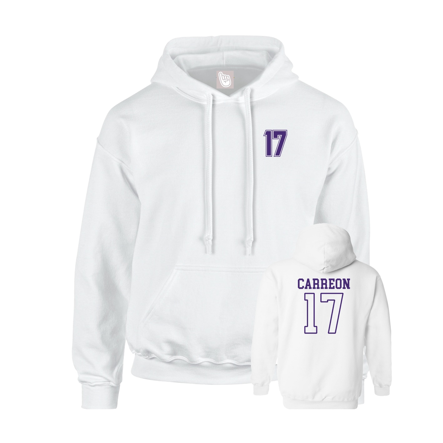 Youth Hoodie — Chest Back in White