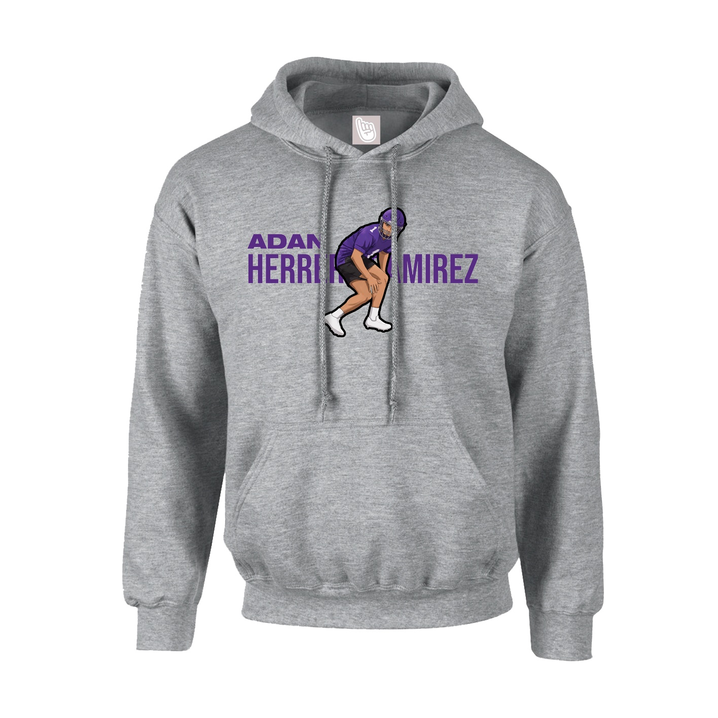 Hoodie — Player Name in Grey