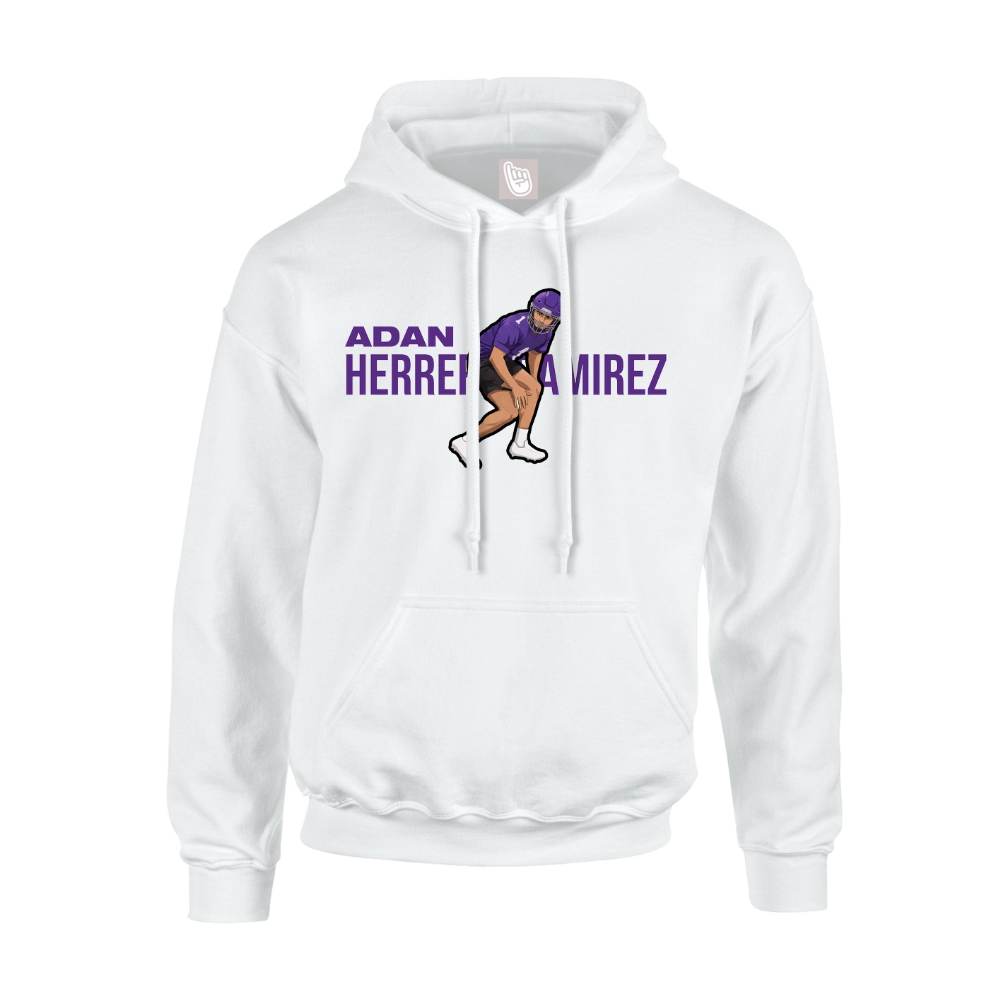 Youth Hoodie — Player Name in White
