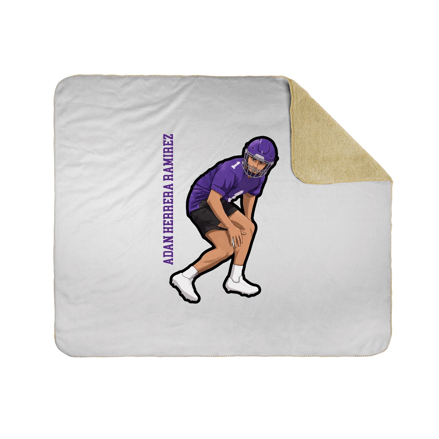 Throw Blanket — Name Vertical in White
