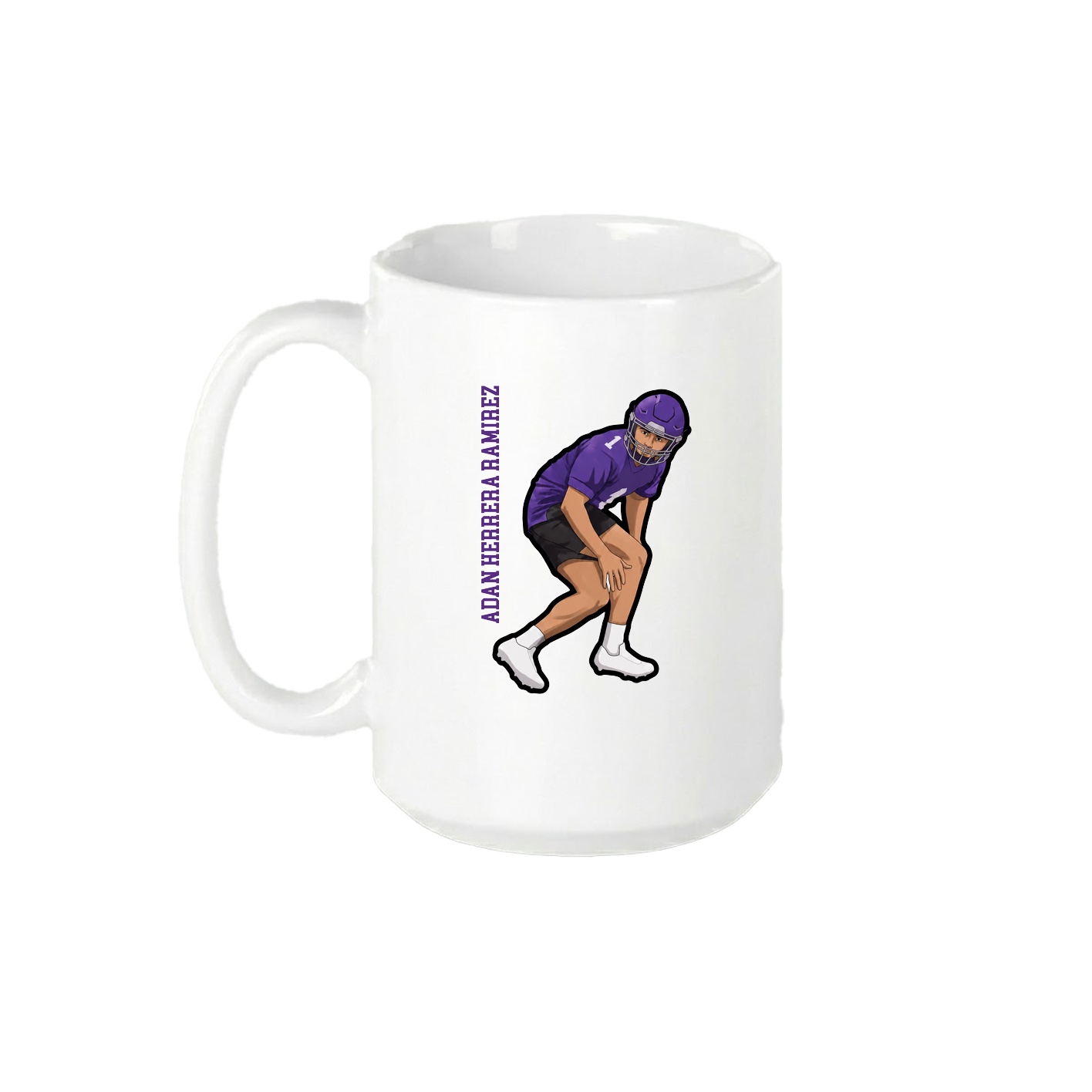 15oz Coffee Mug — Name Vertical in White