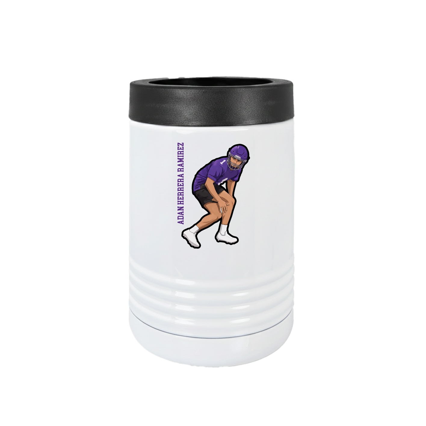 Beverage Holder — Name Vertical in White