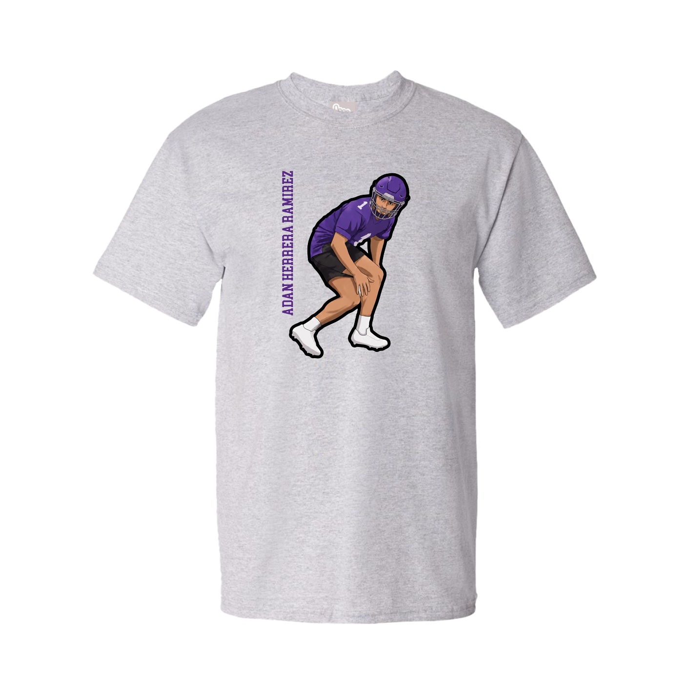 Tee — Name Vertical in Grey