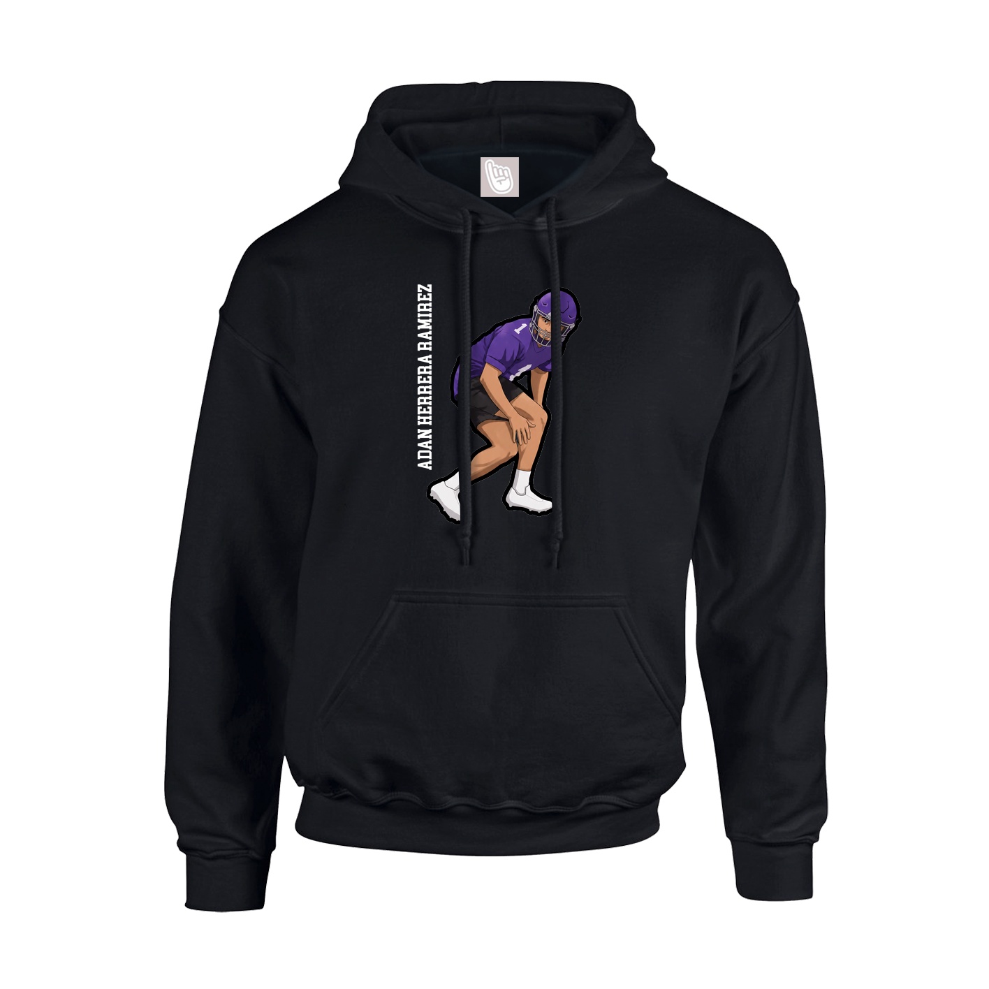 Youth Hoodie — Name Vertical in Black