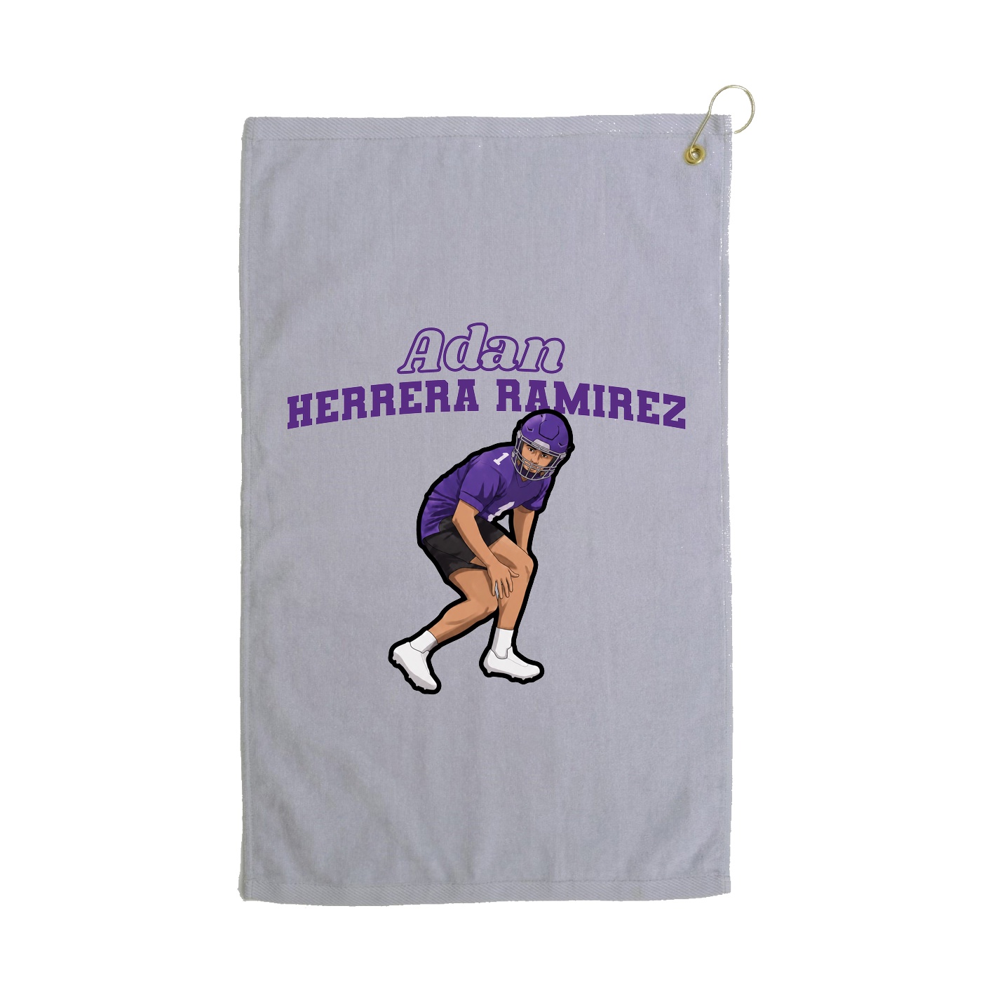 Golf Towel — Name Arch in Grey