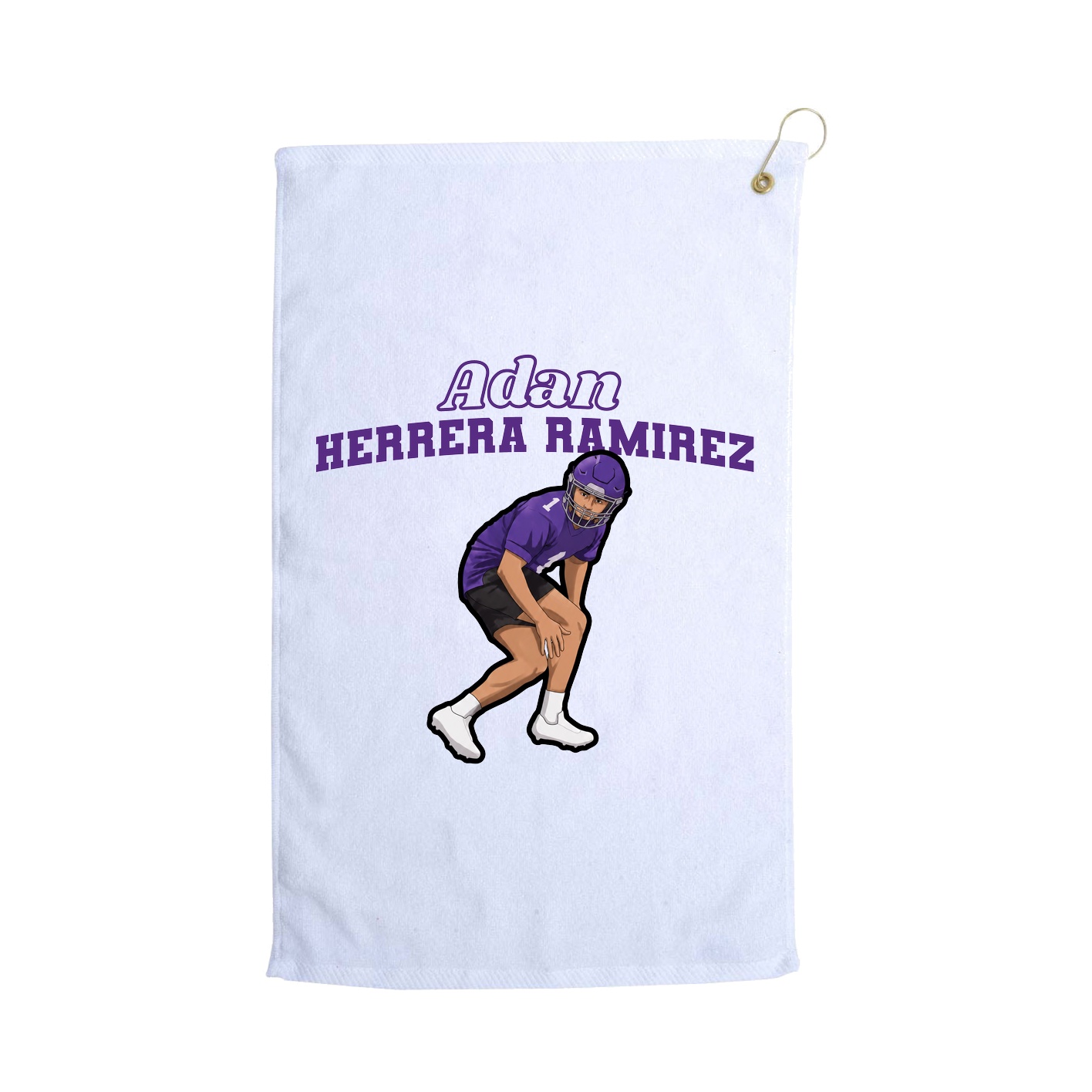 Golf Towel — Name Arch in White