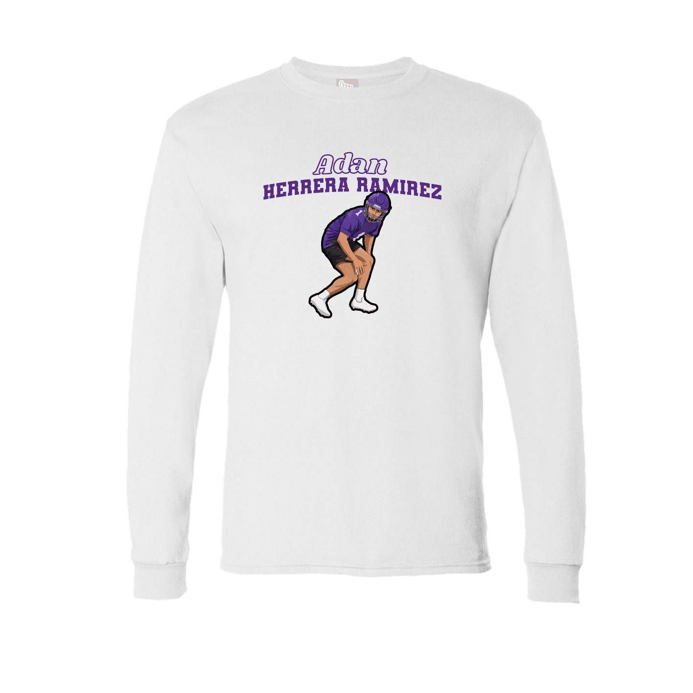 Long Sleeve Tee — Name Arch in White