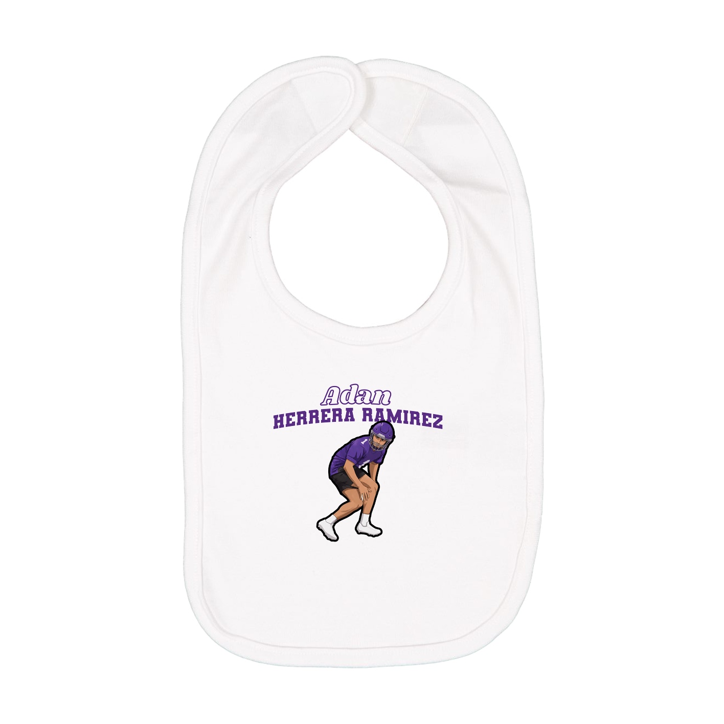 Infant Bib — Name Arch in White