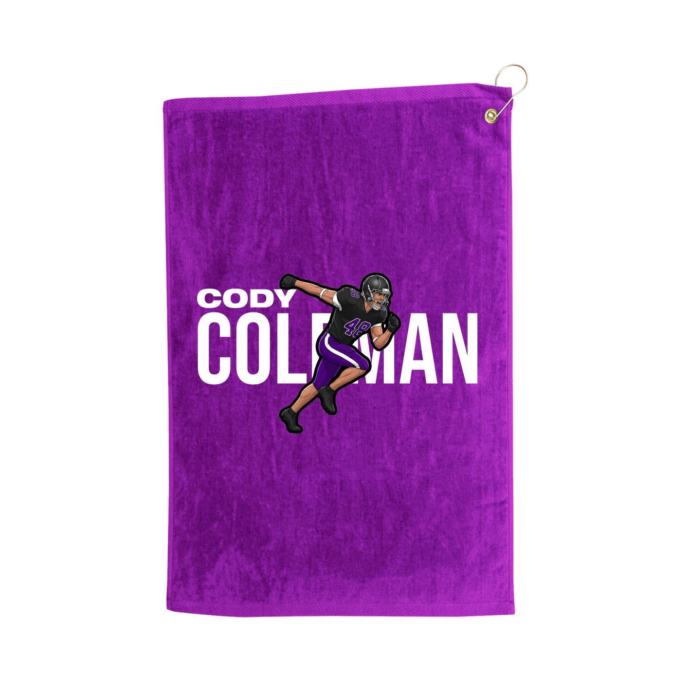 Golf Towel — Player Name in Purple