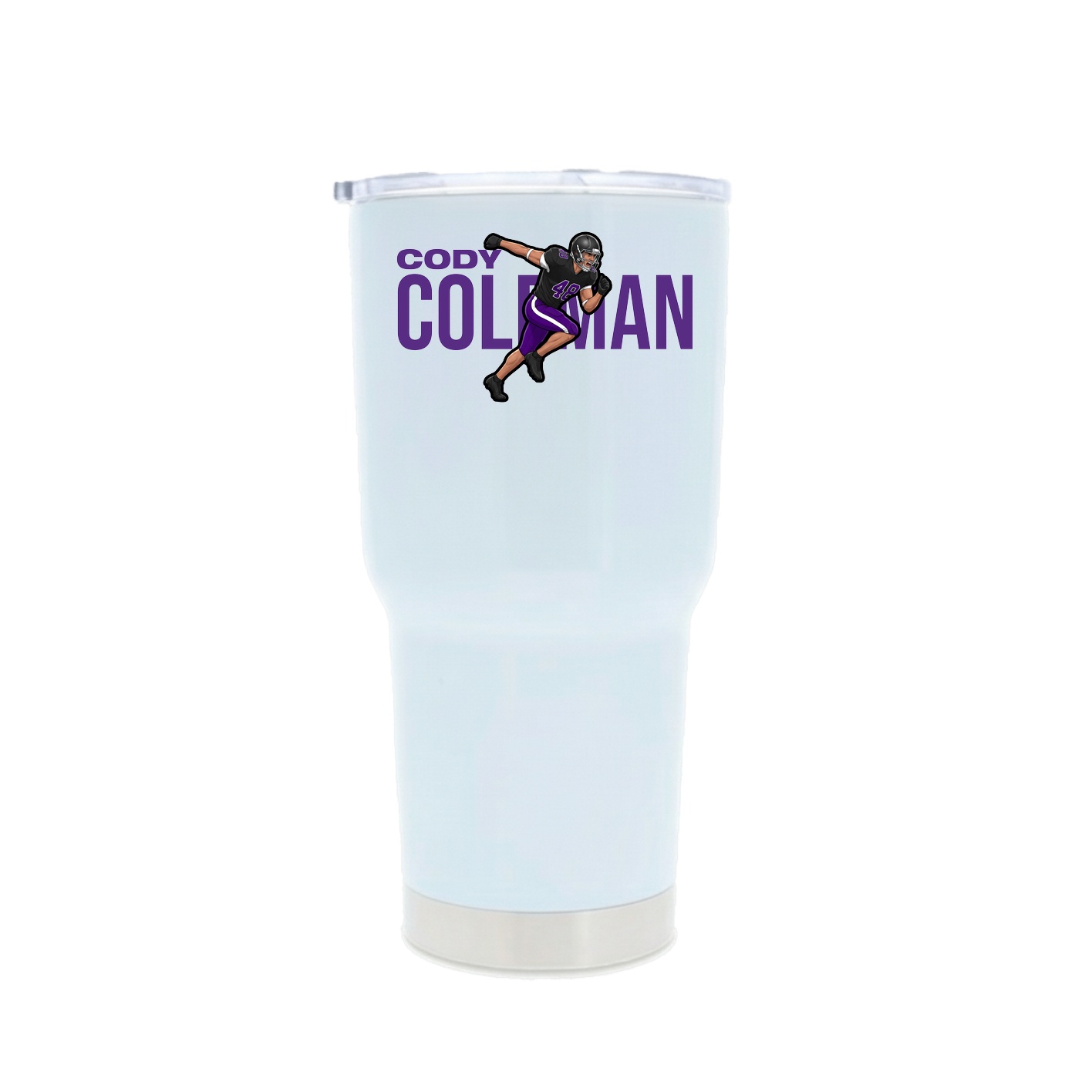 30oz Stainless Steel Tumbler — Player Name in White