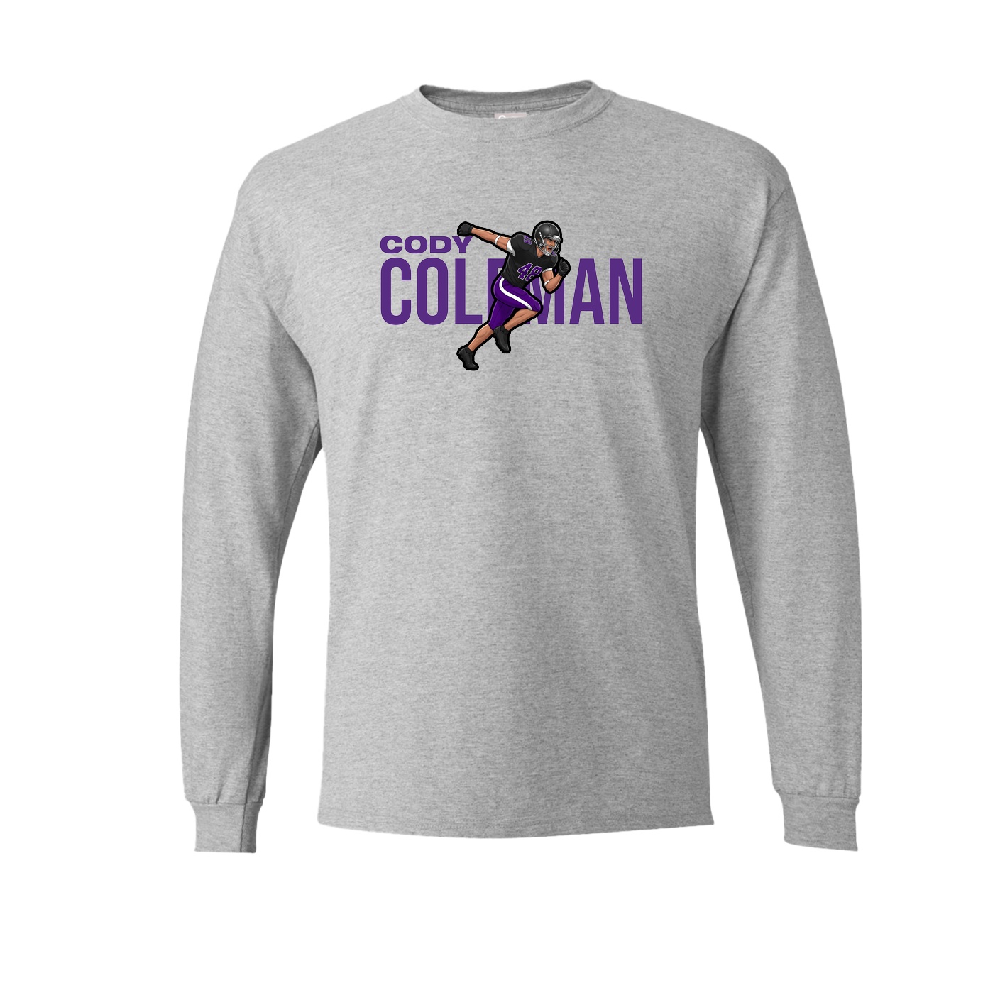 Long Sleeve Tee — Player Name in Grey