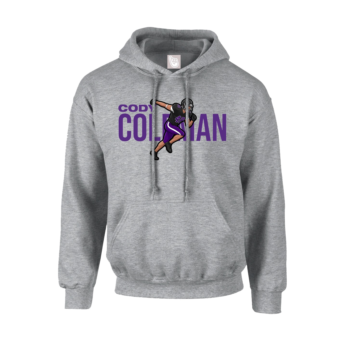 Hoodie — Player Name in Grey