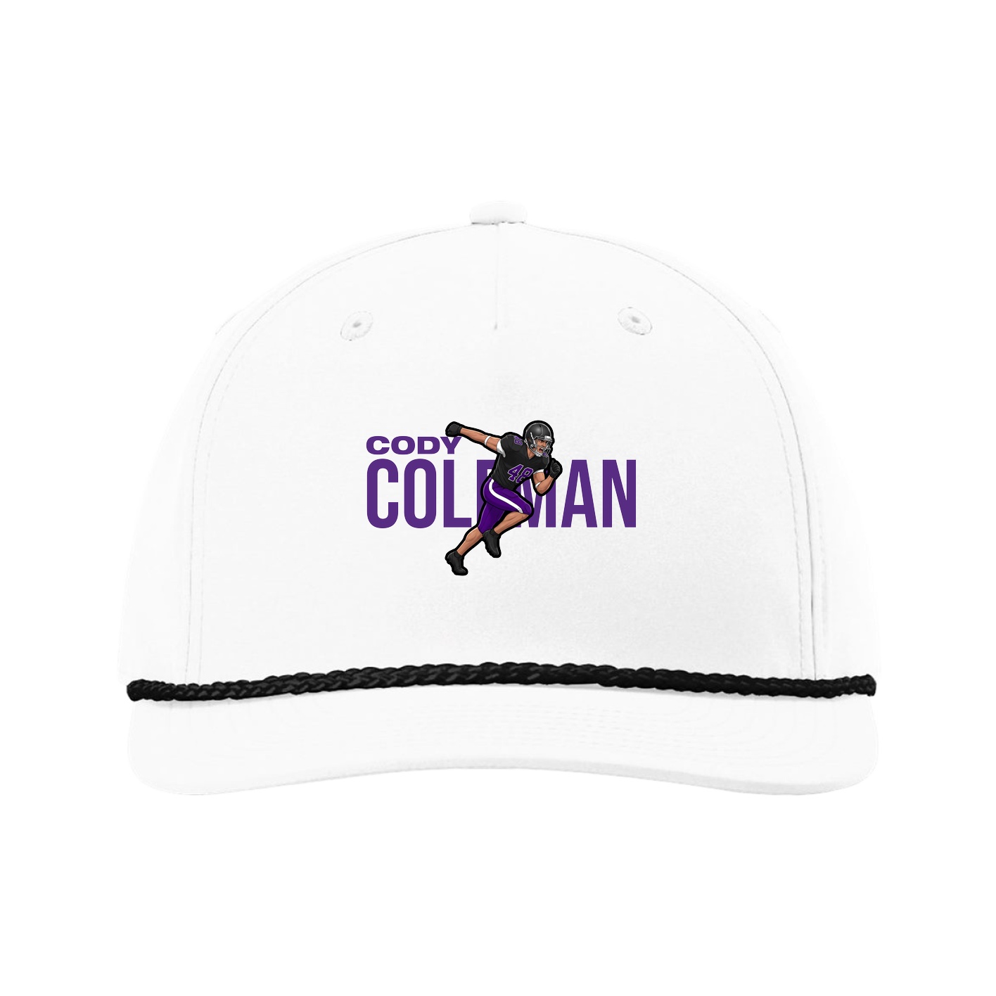 Five-Panel Classic Rope Cap — Player Name in White