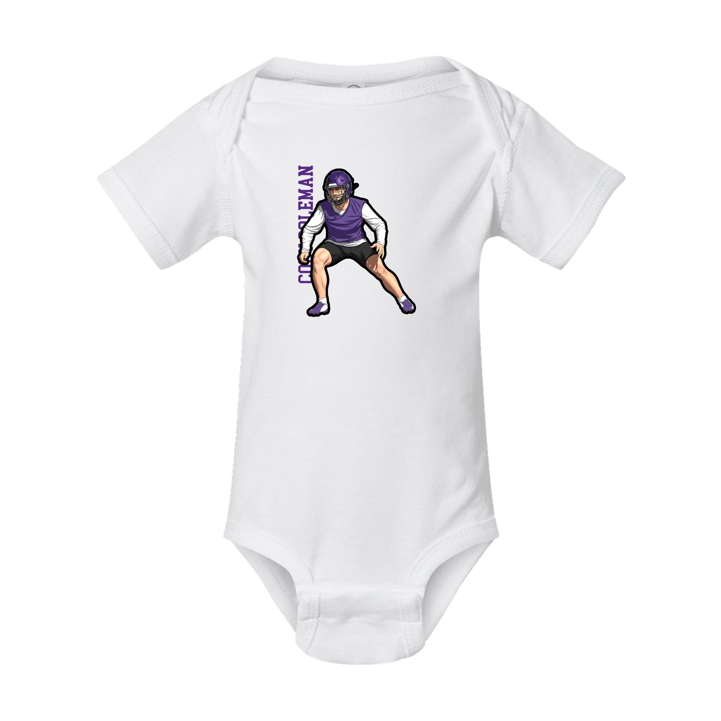 Baby Onesie — Name Vertical in White