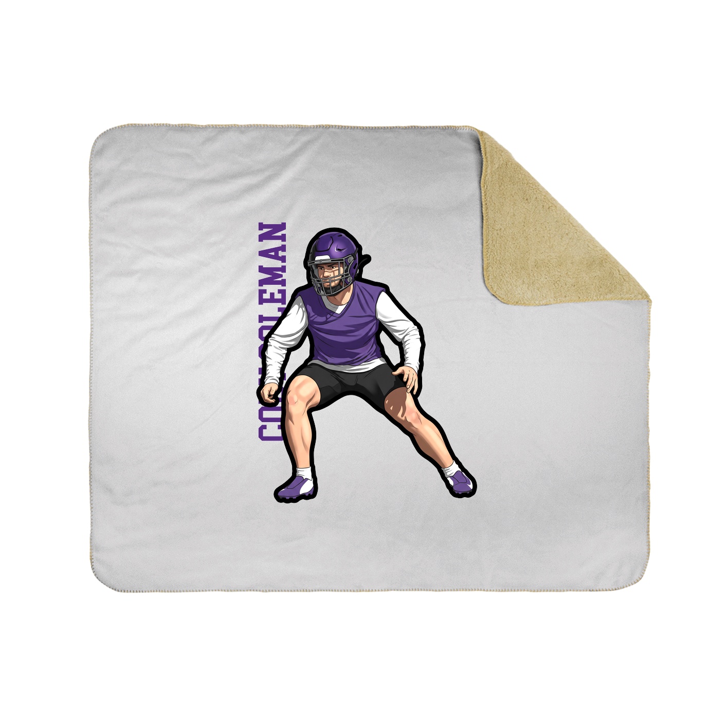 Throw Blanket — Name Vertical in White