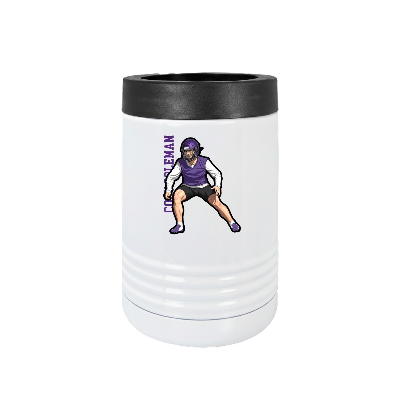 Beverage Holder — Name Vertical in White