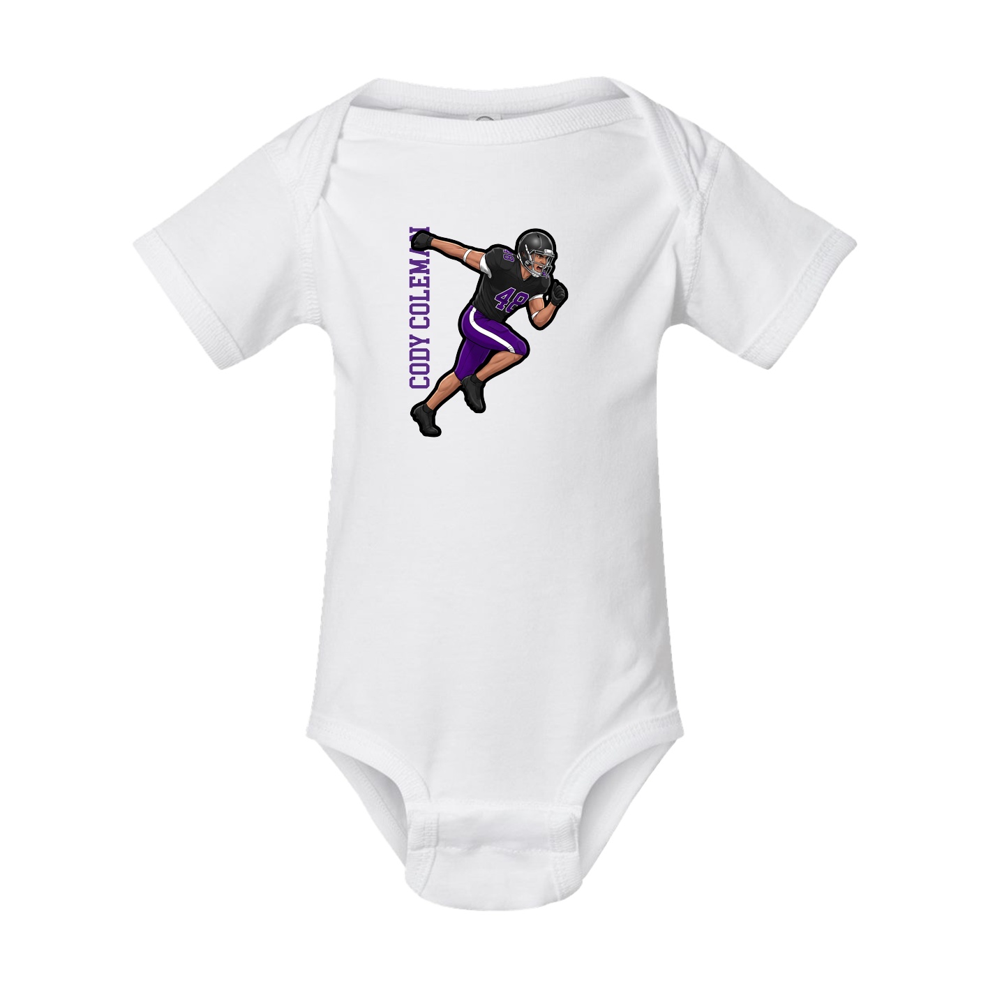 Baby Onesie — Name Vertical in White