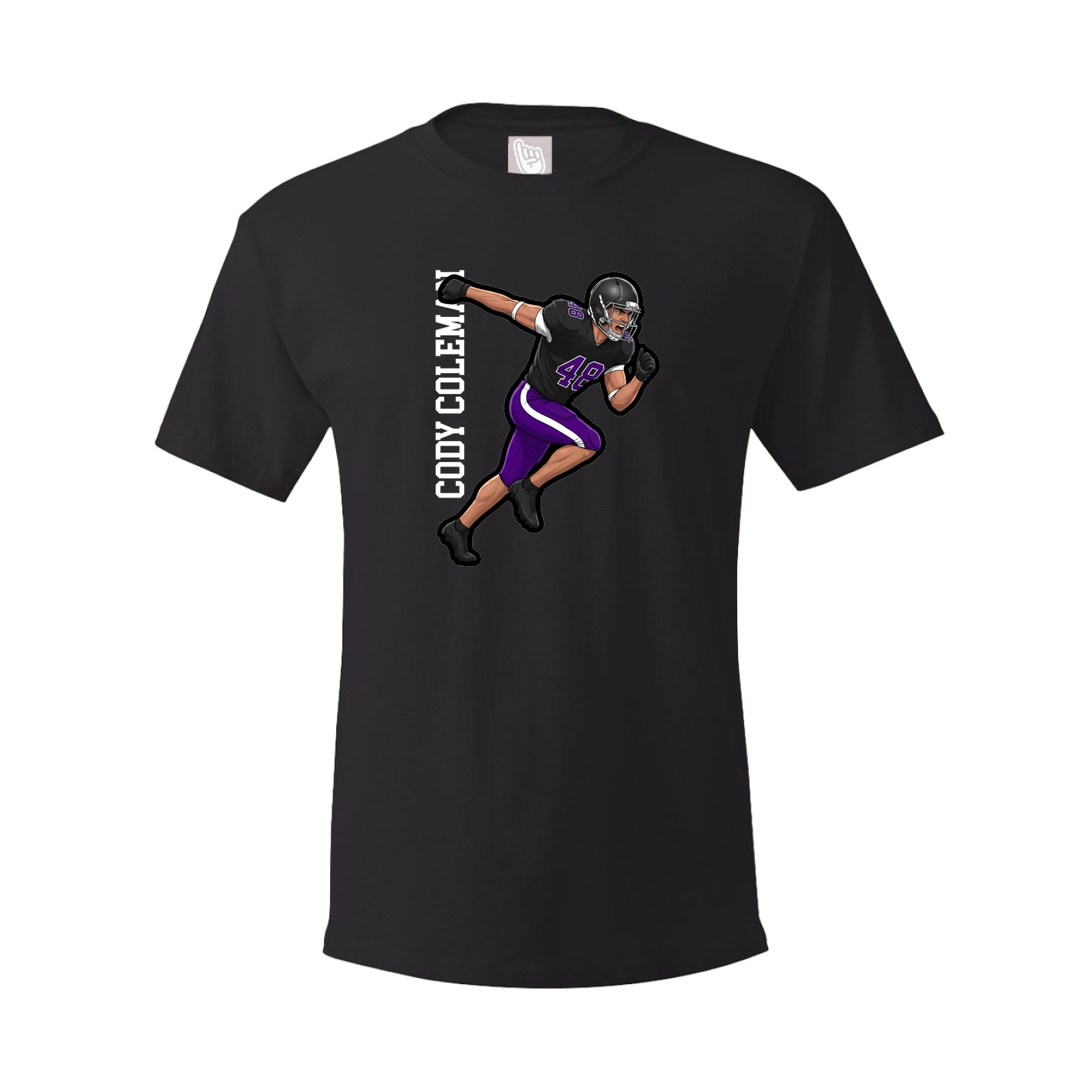Youth Tee — Name Vertical in Black