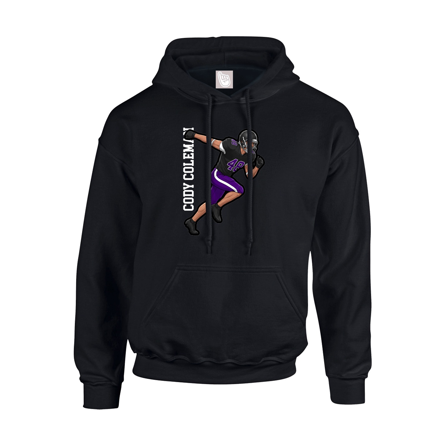 Hoodie — Name Vertical in Black