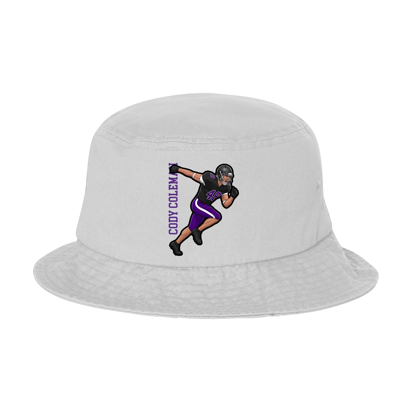 Bucket Cap — Name Vertical in White