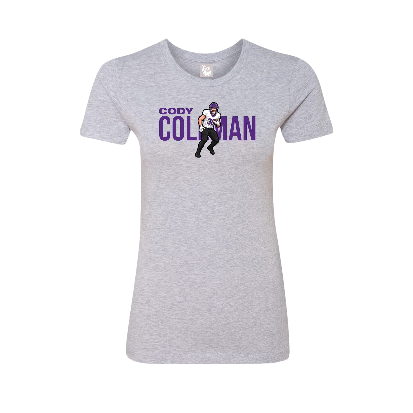 Fitted Women's Tee — Player Name in Grey