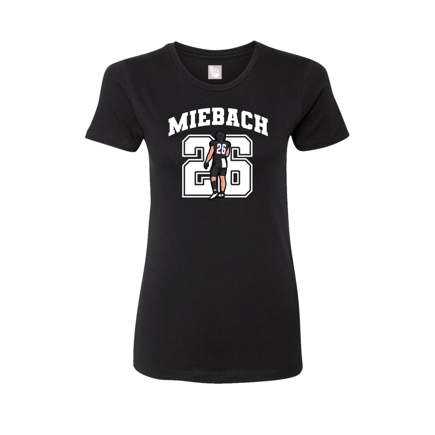 Fitted Women's Tee — Number in Black