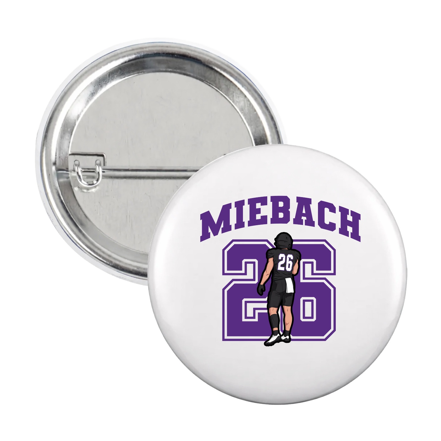 Game Day Button — Number in White