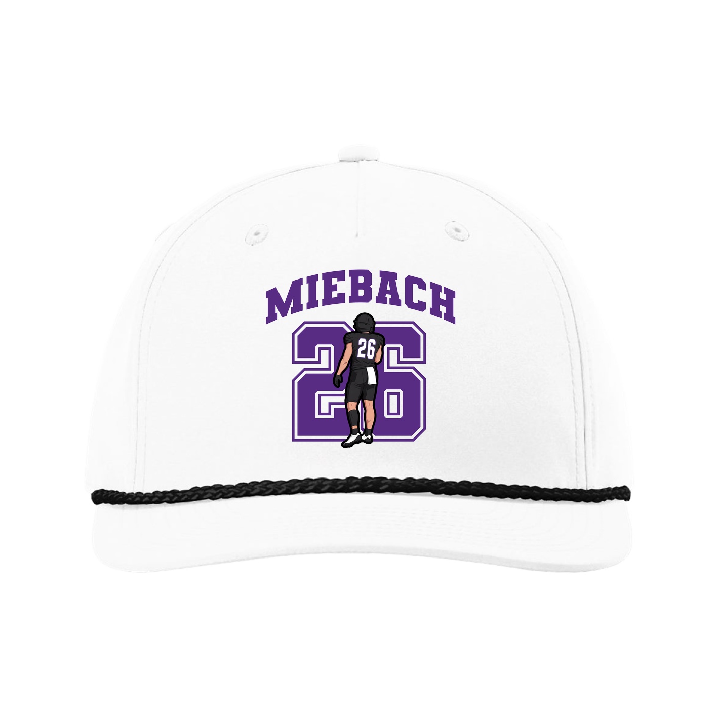 Five-Panel Classic Rope Cap — Number in White