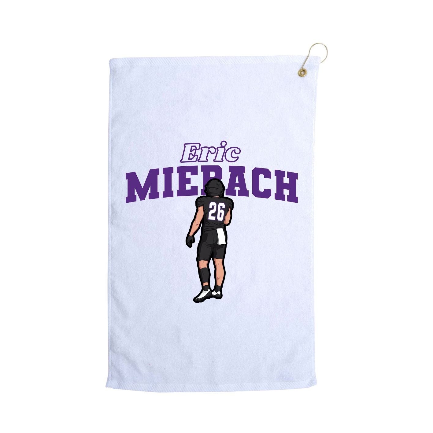 Golf Towel — Name Arch in White