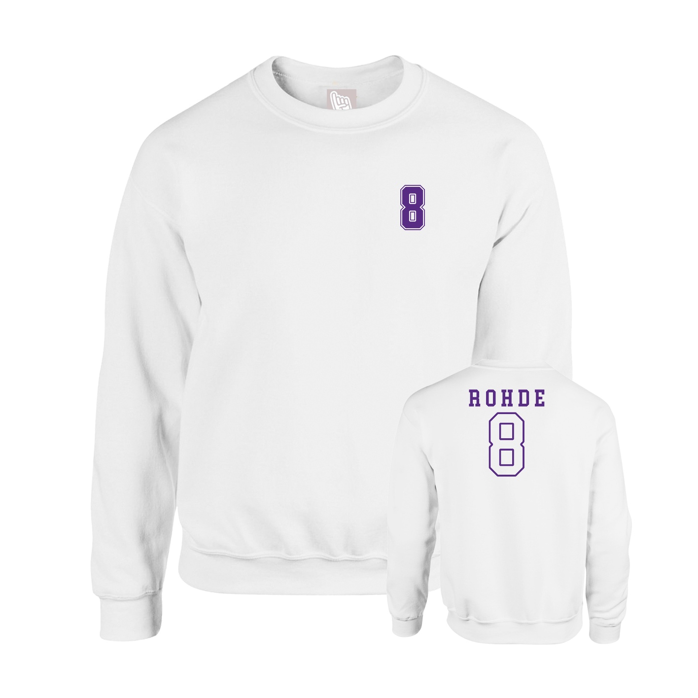 Fleece Crew — Chest Back in White
