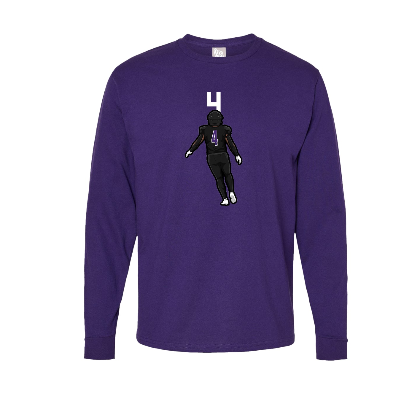 Long Sleeve Tee — Number Top in Purple