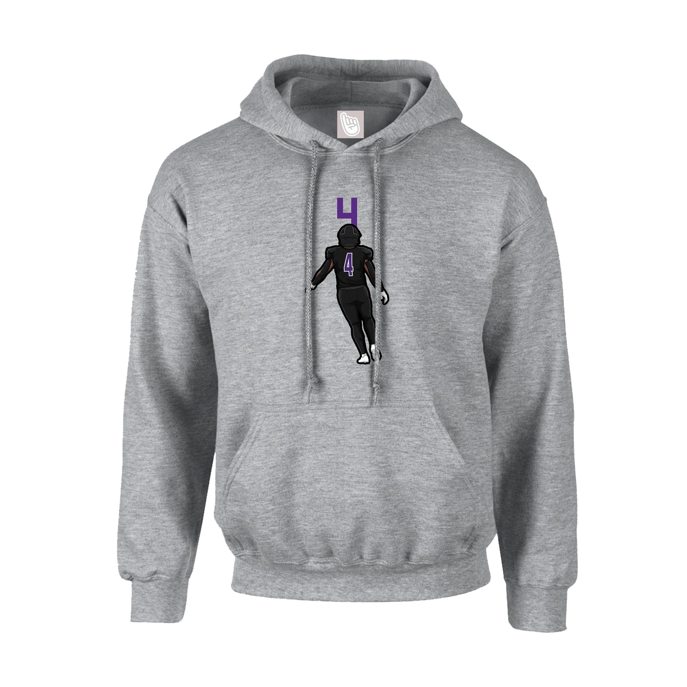 Hoodie — Number Top in Grey