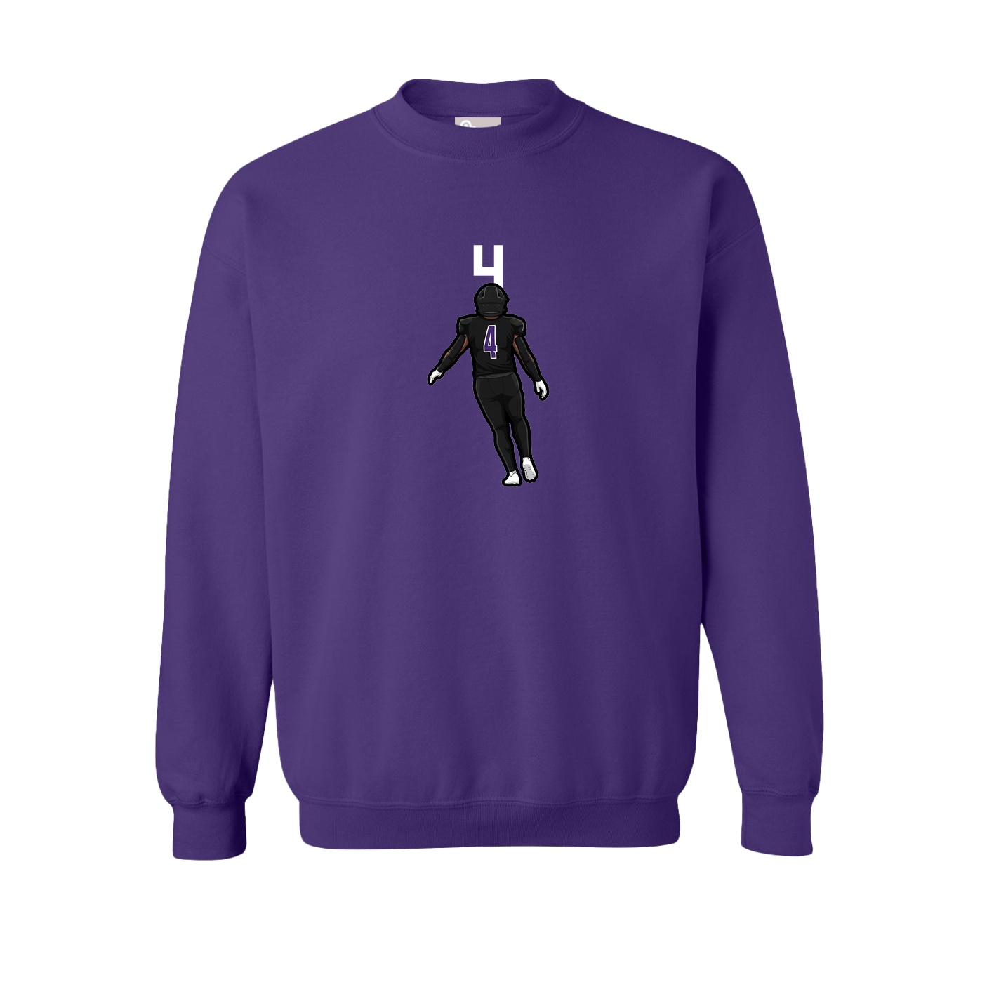 Fleece Crew — Number Top in Purple