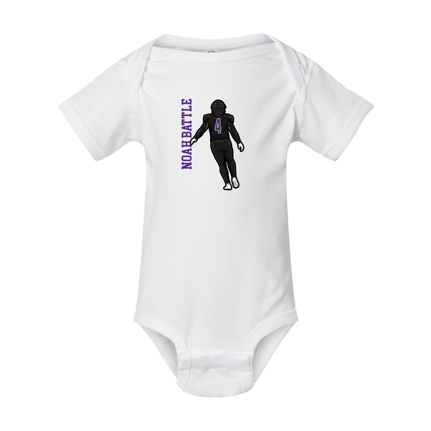 Baby Onesie — Name Vertical in White