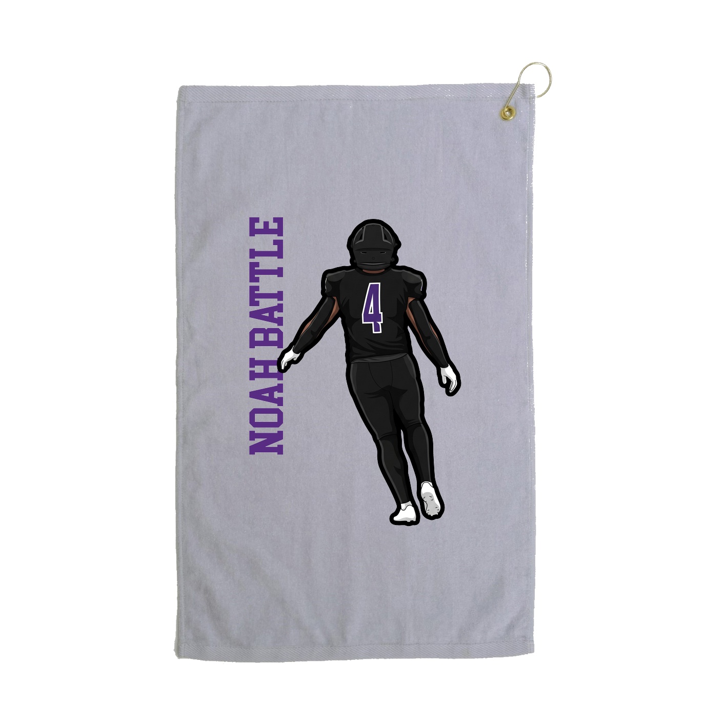 Golf Towel — Name Vertical in Grey