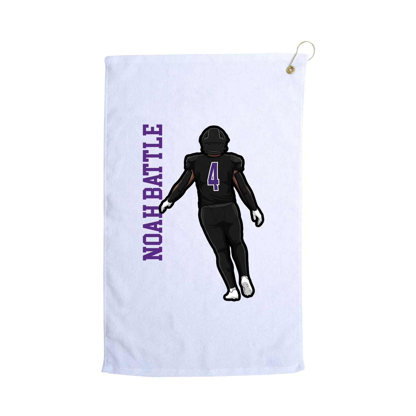 Golf Towel — Name Vertical in White