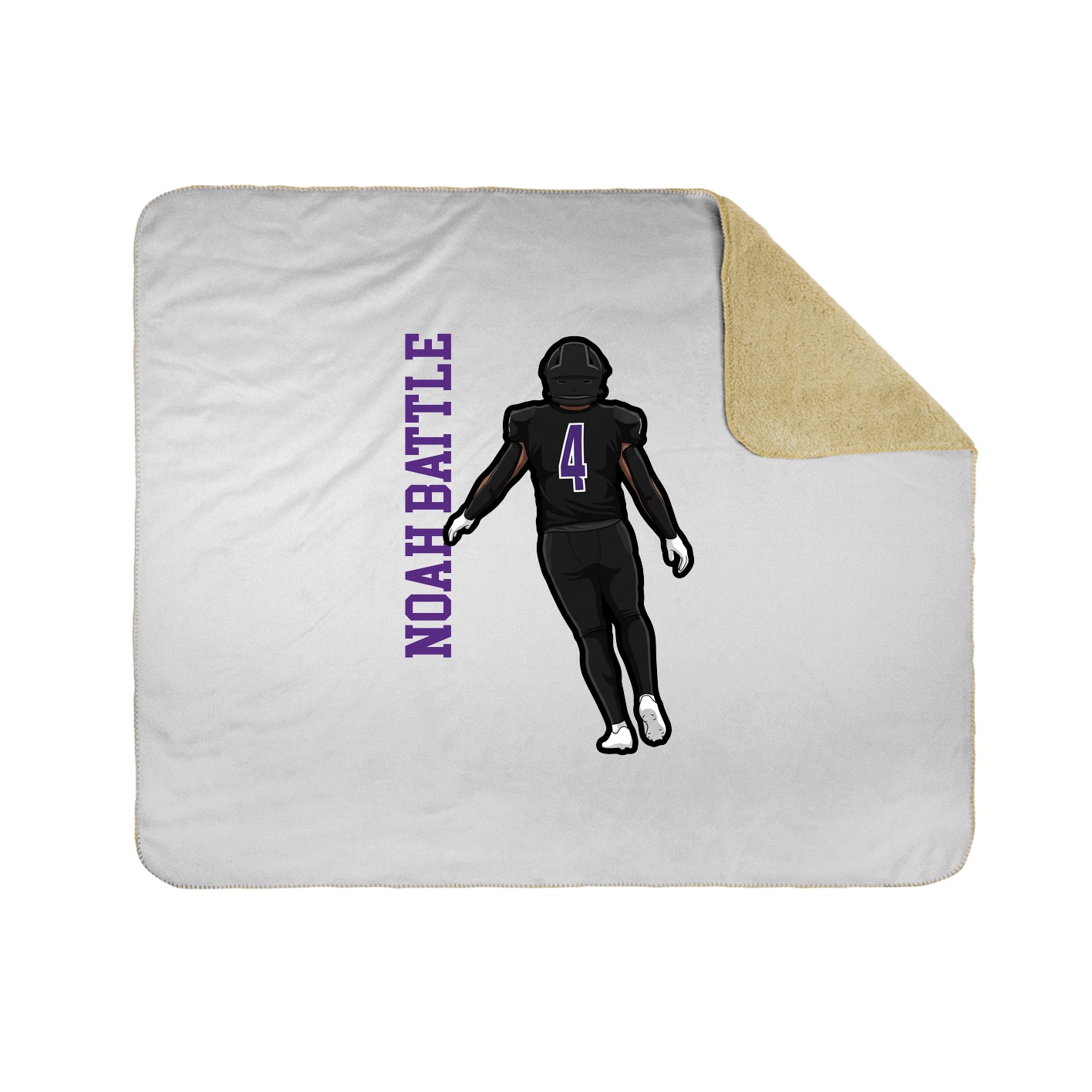 Throw Blanket — Name Vertical in White