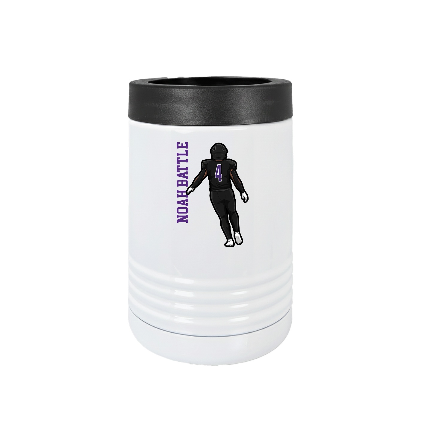 Beverage Holder — Name Vertical in White